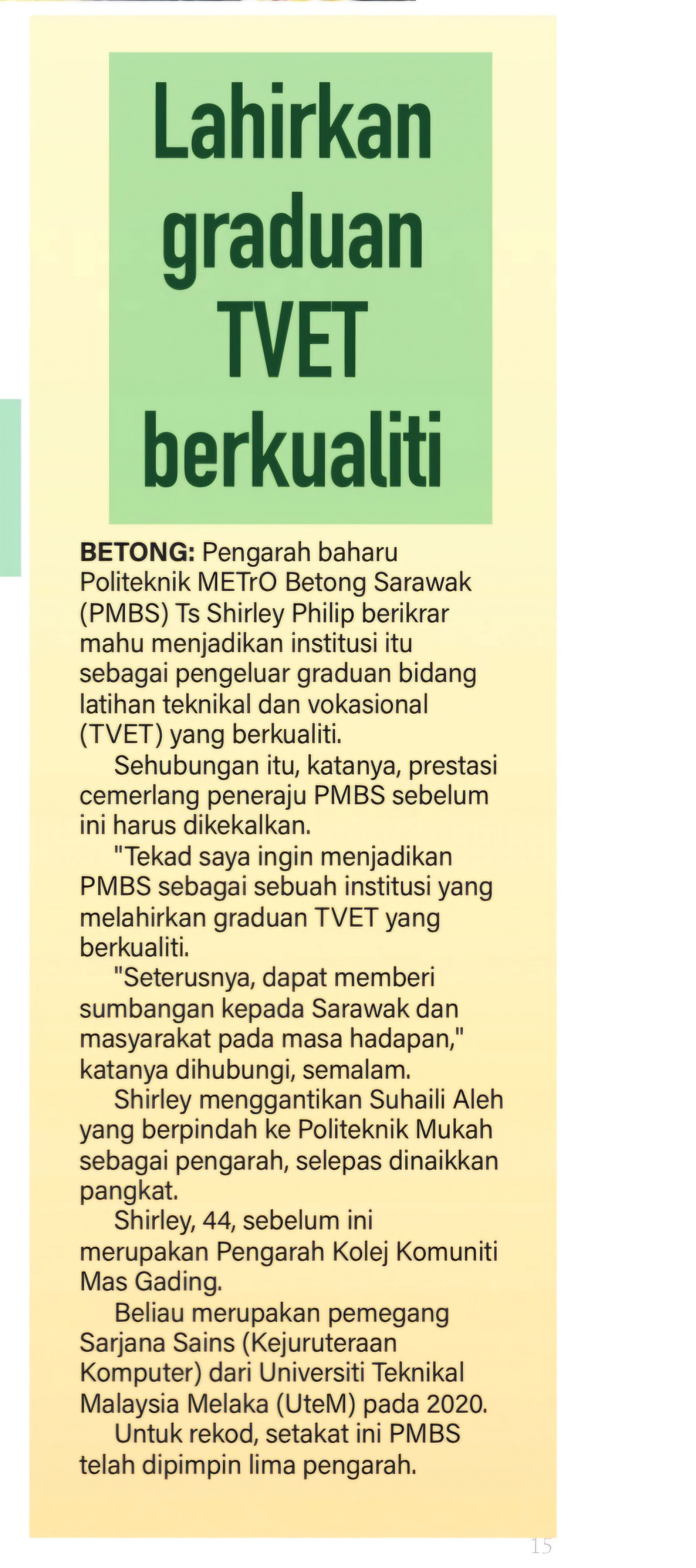 Keratan Berita PMBS 2024 10 01