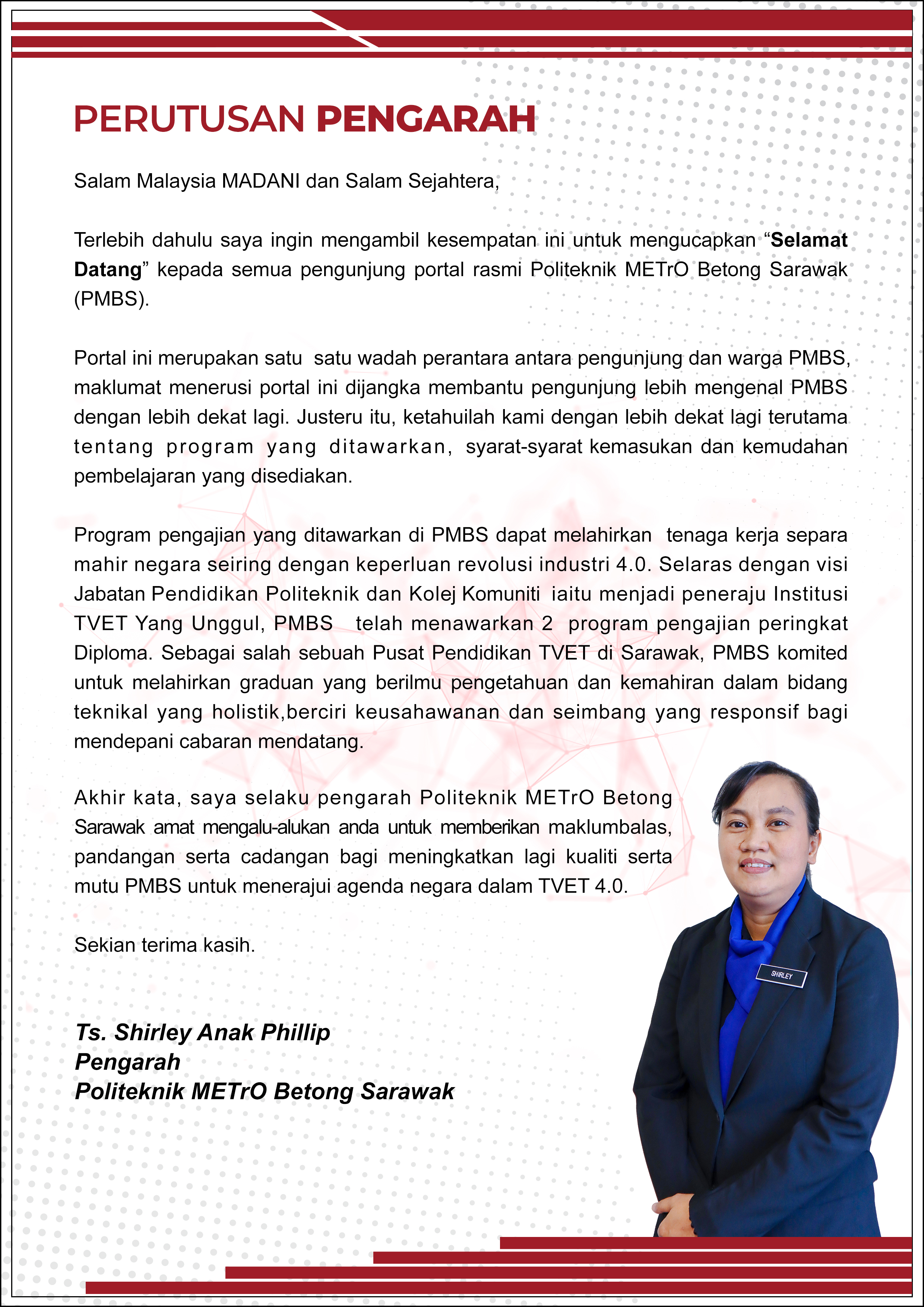 Perutusan Pengarah PMBS 2024